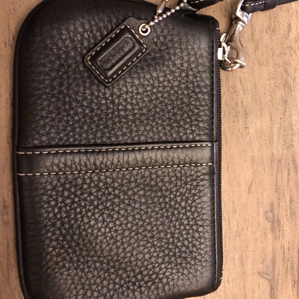Coach Pebbled Wristlet